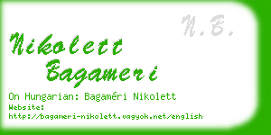 nikolett bagameri business card